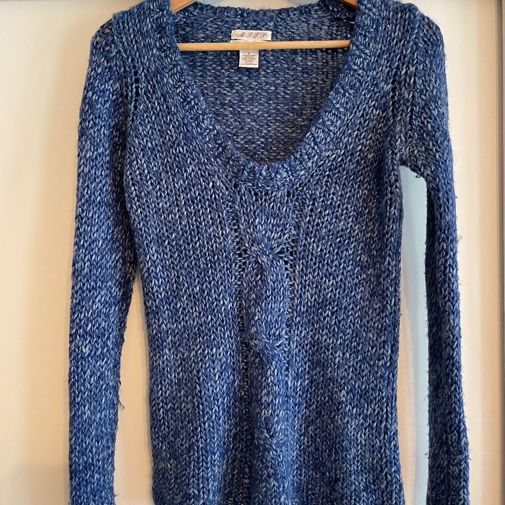 Max Studio Blue V-neck Sweater